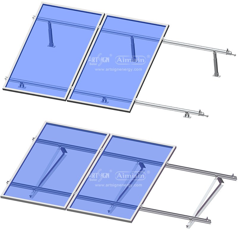 Estruturas de alumínio solar de triângulo de telhado plano
