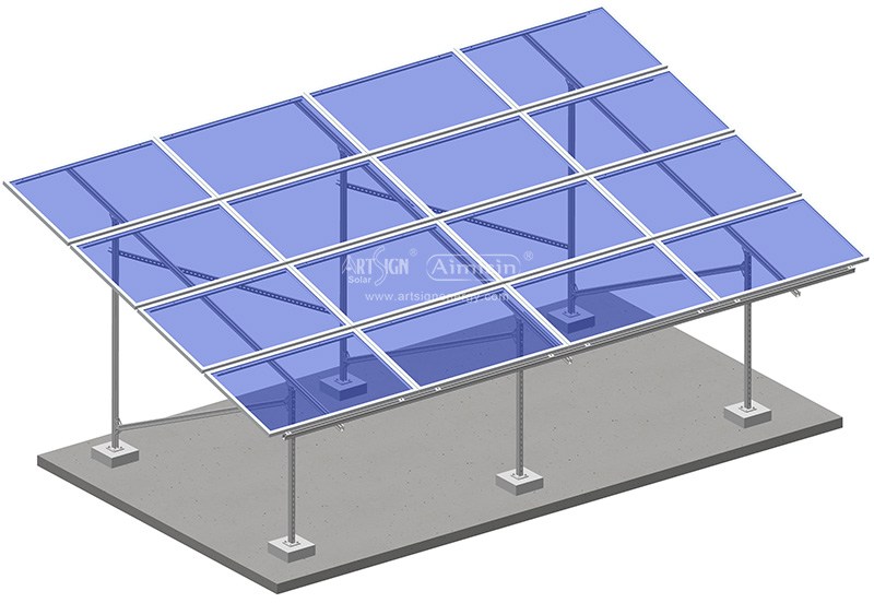 estruturas de montagem de painel solar de terra de aço para pv