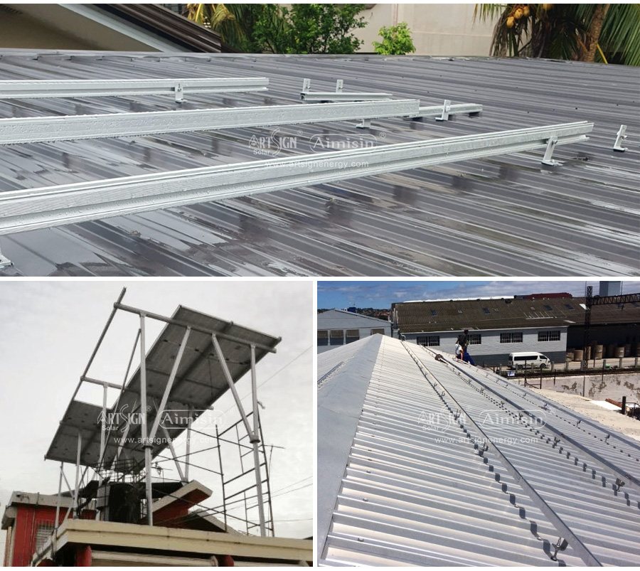 suportes de montagem solar de gancho de telhado de aço inoxidável