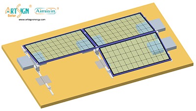 Lastreamento de painéis solares em telhados planos