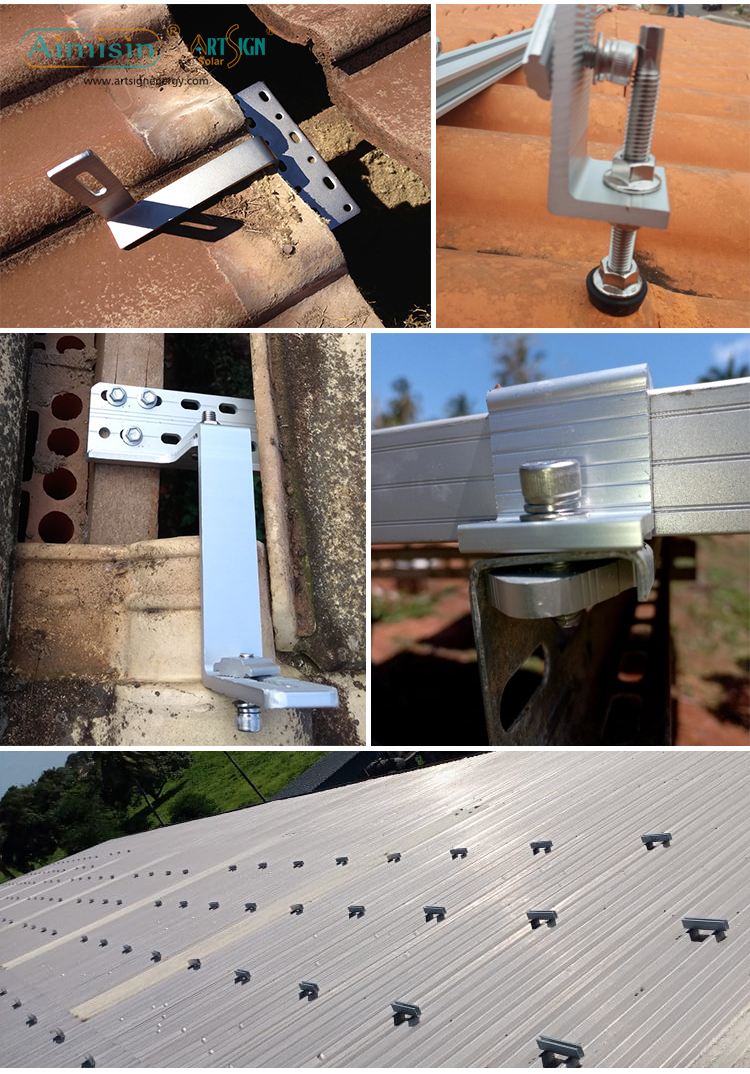 montagens de telhado de painel solar