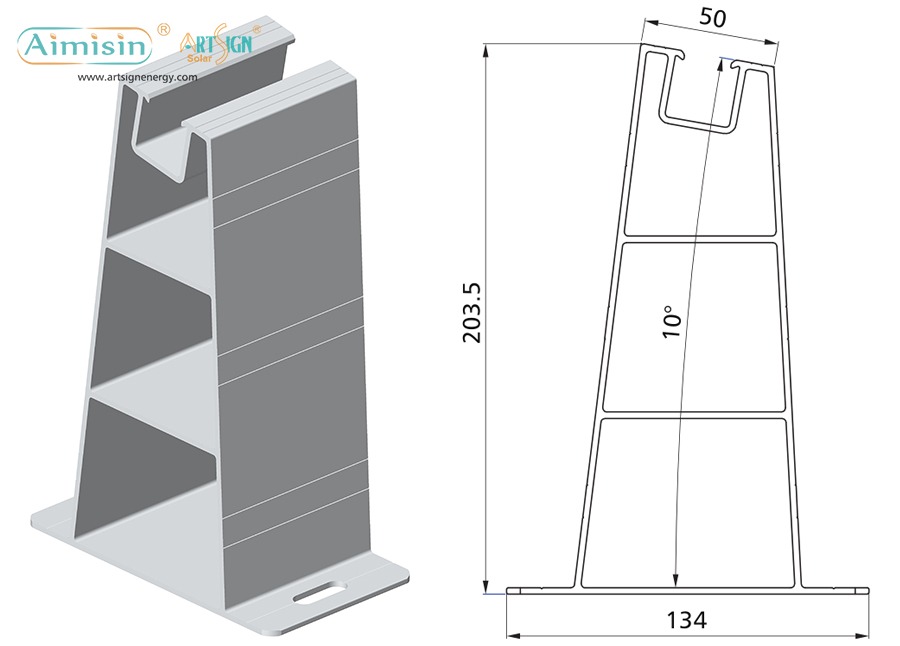 sistema de montagem solar em telhado plano