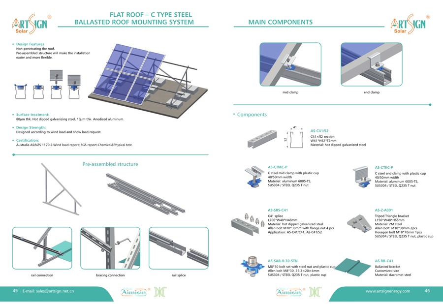 Rack fotovoltaico para telhado plano