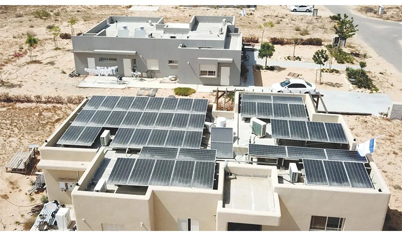 Solar panel installation on rooftops in the Middle East