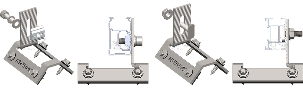 Roof hook for solar panel