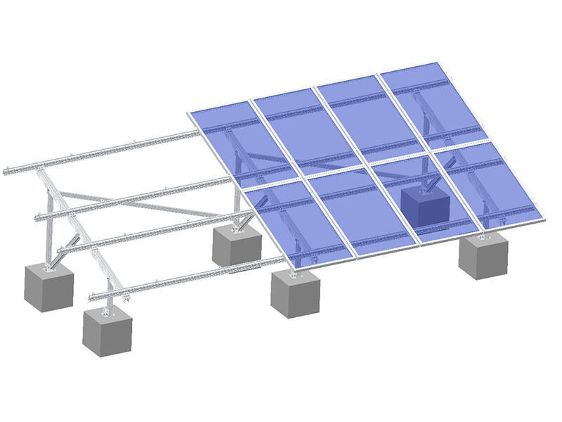 Solar de alumínio do solo sistema de montagem - 2 slots U feixe 