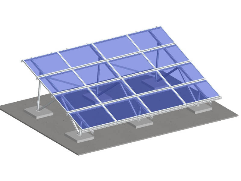 De alumínio, painéis de energia solar do solo sistema de montagem - Retângulo feixe 