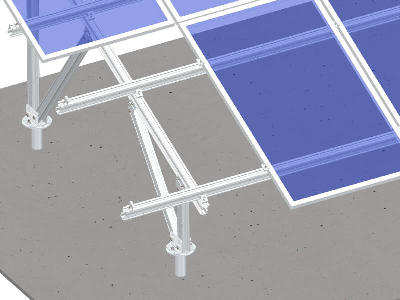 De alumínio, painéis de energia solar do solo sistema de montagem - Retângulo feixe 