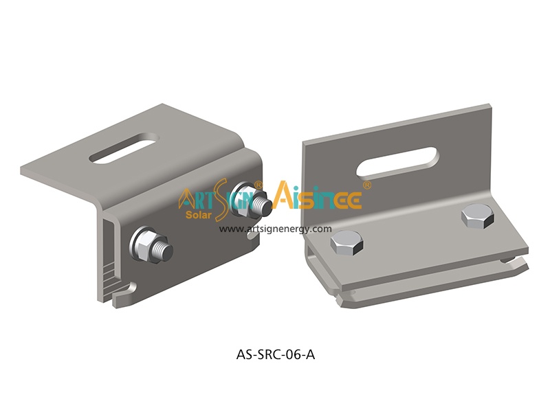 Construção sem perfuração em braçadeiras de telhado de zinco com borda dobrada vertical para sistema de montagem de rack de telhado de metal solar | ART SIGN