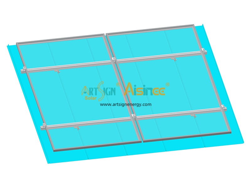 Construção sem perfuração em braçadeiras de telhado de zinco com borda dobrada vertical para sistema de montagem de rack de telhado de metal solar | ART SIGN