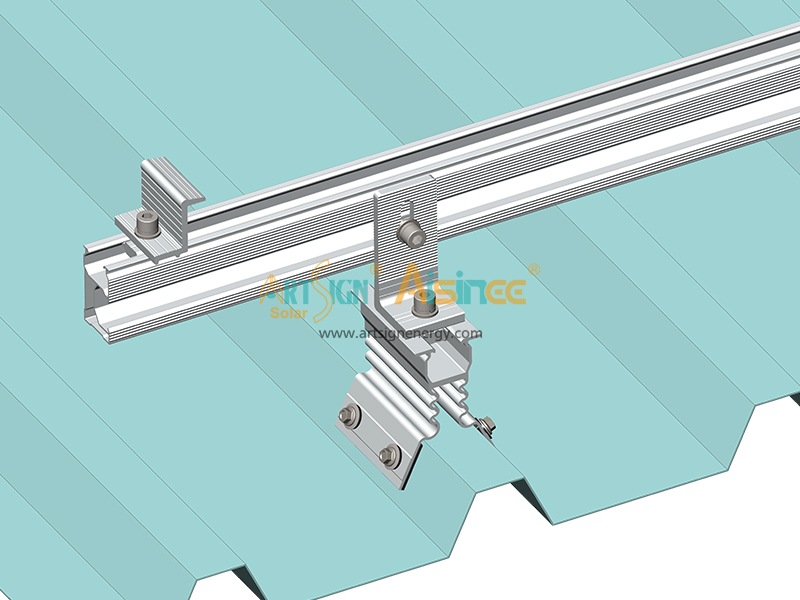 Sistema de montagem de painéis solares em telhados com suporte de fixação penetrante 28# | ART SIGN