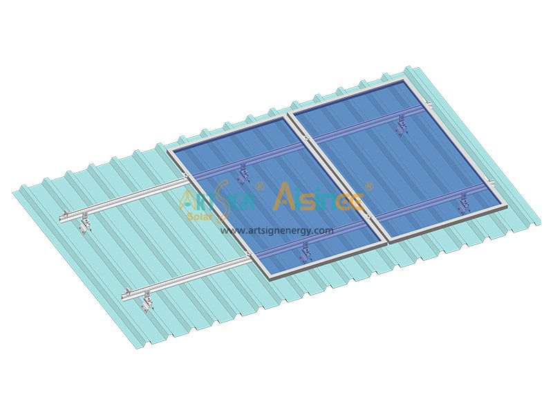 Sistema de montagem de painéis solares em telhados com suporte de fixação penetrante 28# | ART SIGN
