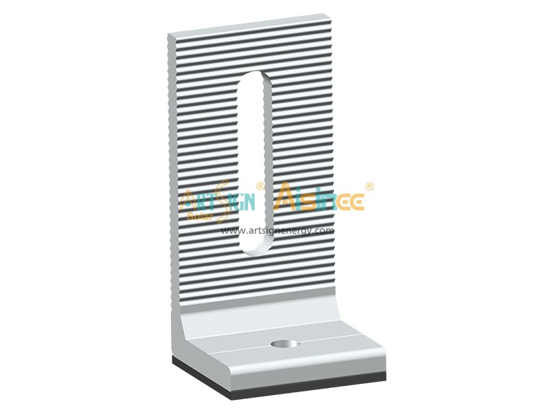 Suporte universal solar em alumínio anodizado com base em L para telhados metálicos | Art Sign