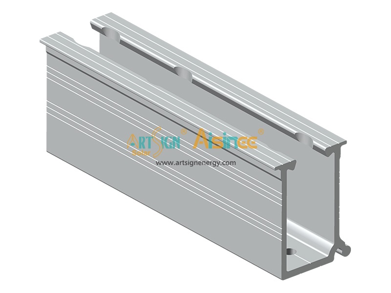 Trilho solar mini anodizado personalizado para sistema de montagem solar em telhado metálico | ART SIGN
