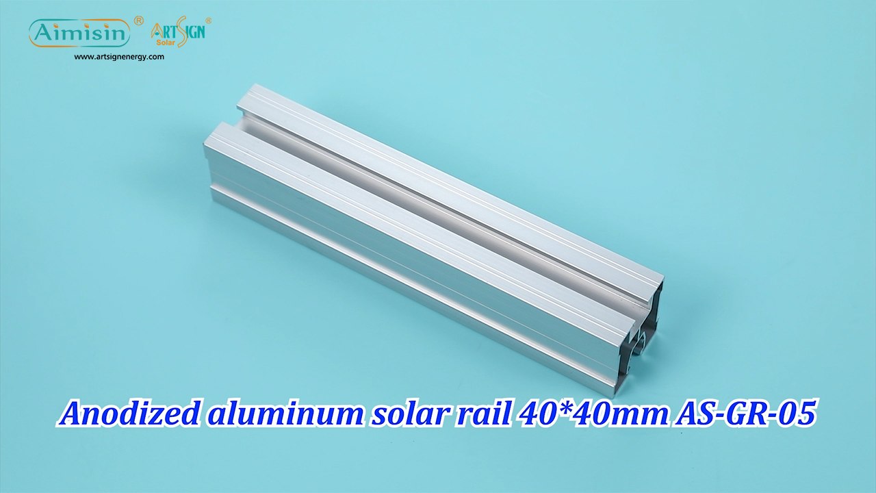 Perfil de trilho solar em alumínio extrudado 40x40mm AS-GR-05