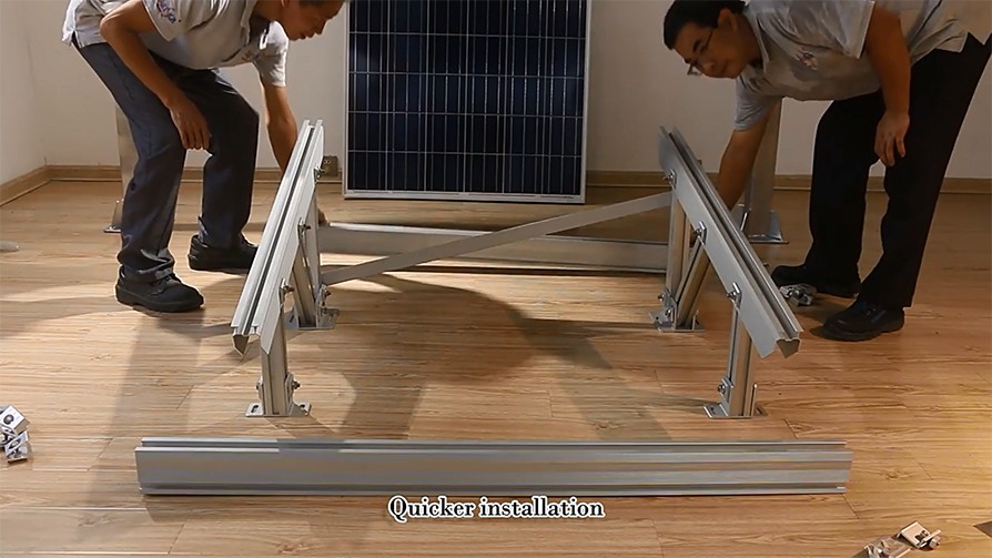 Instalação de montagem em solo solar