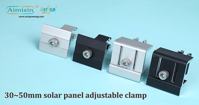 Vendas quentes braçadeira média e final ajustável de alumínio solar para montagem em painel solar