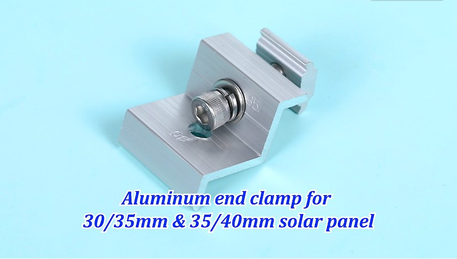 Braçadeira de extremidade de alumínio para painel solar de 30/35 e 35/40 mm de espessura